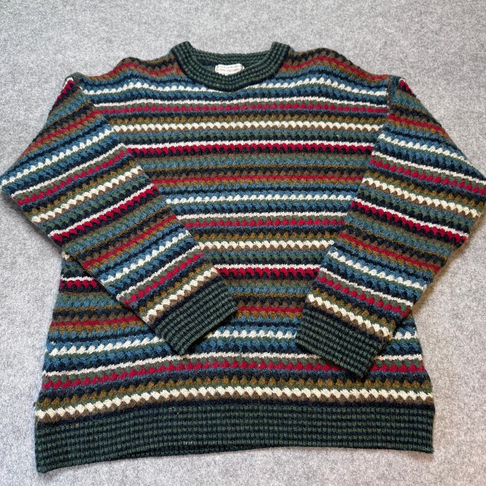 Vintage Norm Thompson Men’s XL Wool Blend Sweater Made Italy Multicolor Knit